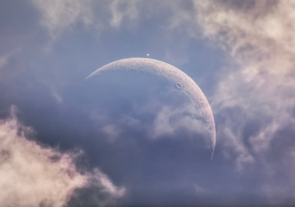 Daytime Moon Meets Evening Star | © · Debra Ceravolo
