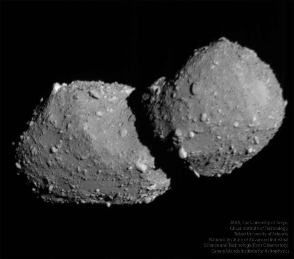 Double Lobed Asteroid Torifune | © · JAXA, 
U. of Tokyo, 
Chiba Tech, 
Tokyo U. of Science, 
AIST, 
Paris Obs., 
IAC