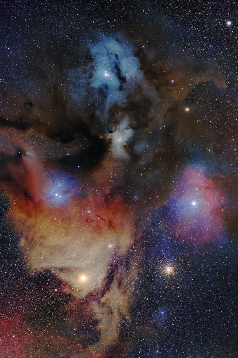 The Cotton Candy Clouds of Rho Ophiuchi | © · Ángel Molina
Text:
Keighley Rockcliffe
(NASA
GSFC,
UMBC CSST,
CRESST II)